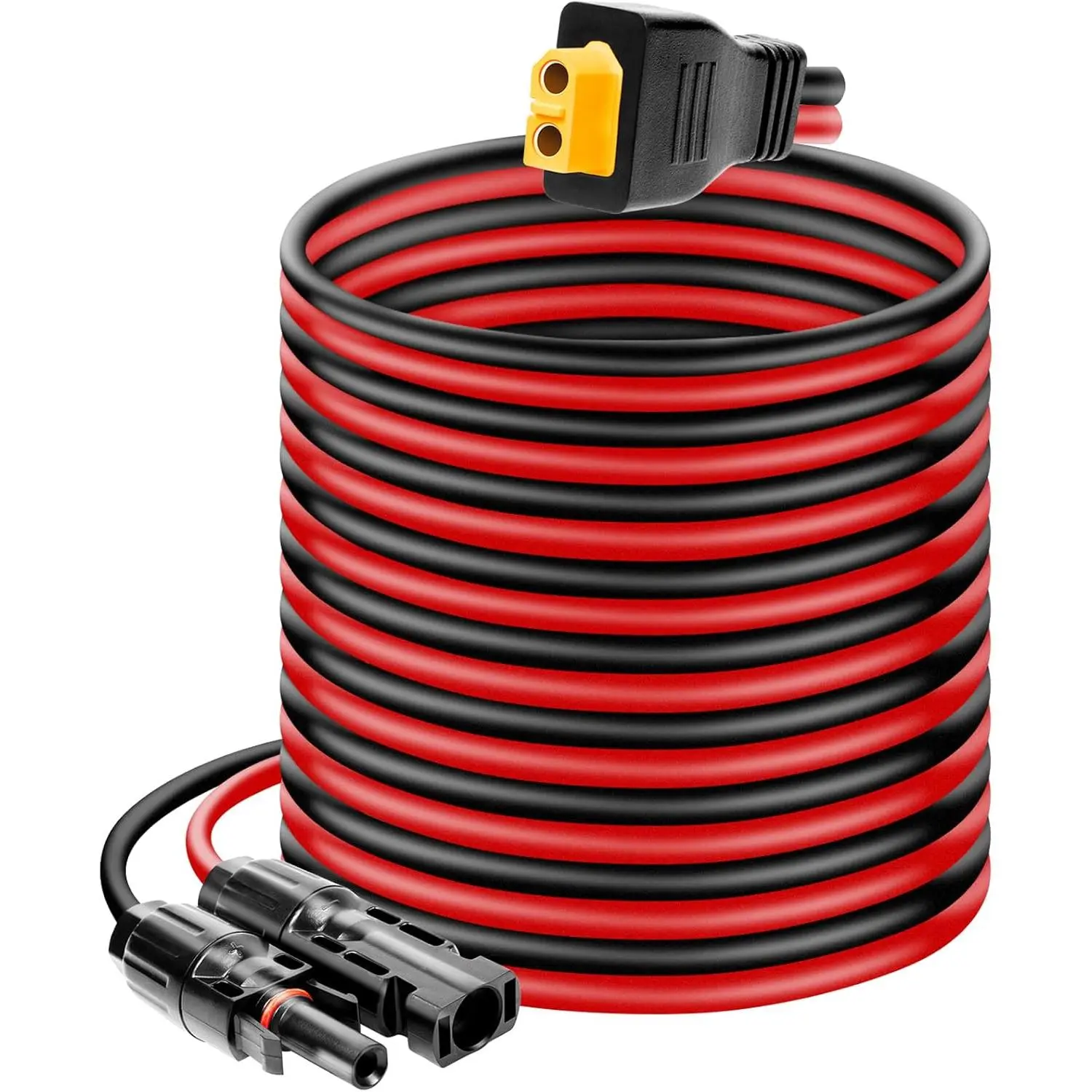 Solar Panel Connector to XT60 Connector Cable 20FT, 10AWG Solar to XT60 Charge Extension Cable XT60 (Plug Female) Cable for RV Folding Solar Panel, Portable Power Station, Solar Generator