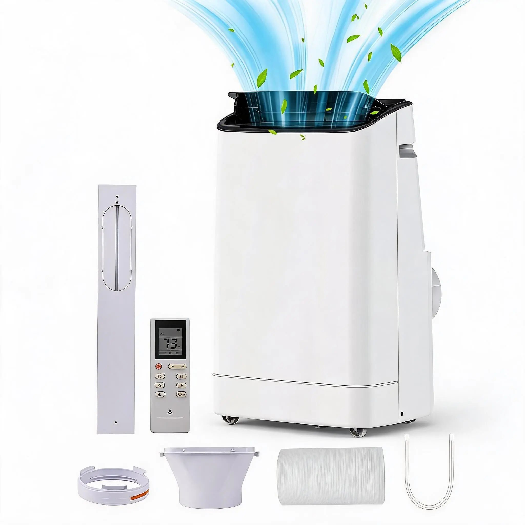 Powerful 14,000 BTU Portable Air Conditioner – 3-in-1 Cooling, Dehumidifier & Fan – Quiet Operation, Cools Rooms Up to 750 Sq.Ft, Remote Control, Window Vent Kit – Perfect for Bedroom, Office, or Home