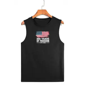 250 Years Of Freedom 1776-2026 Distressed American Flag Graphic Black Sleeveless Tank Top Unisex 4th Of July Patriotic Muscle Vest#4thOfJuly#PatrioticClothing#USA250#AmericanFlagTank#Independence Day#FreedomTee#SummerOOTD