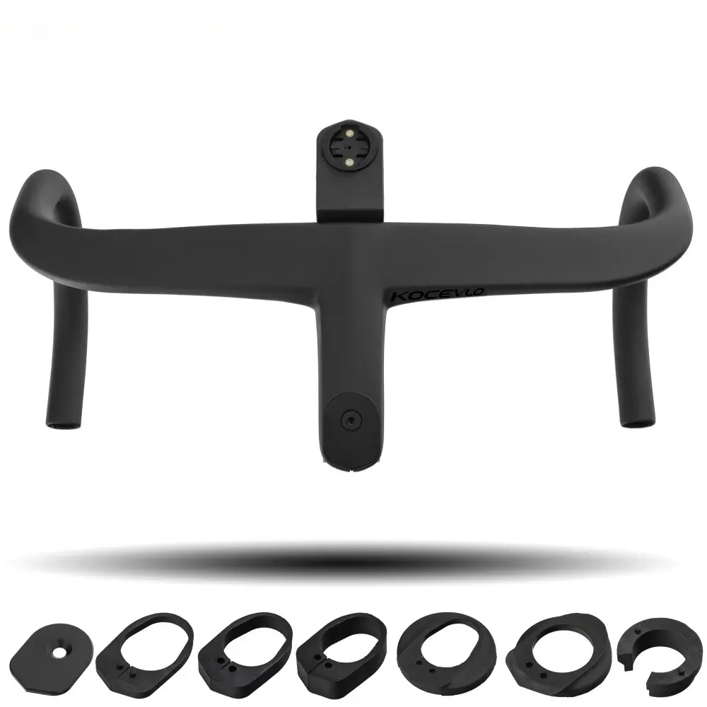 Ultra Light T1000 Carbon Integrated Road Bike Handlebar 28.6mm With Computer Holder Aerodynamic Bicycle Drop Bar