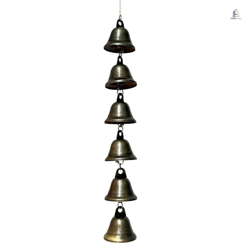 Vintage Christmas Jingle Bell Wind Chime, Rustic Iron Hanging Wall Decor Bell with Loud Clear Melody, Retro Ornament for Home Garden Patio Indoor Outdoor Holiday Decoration