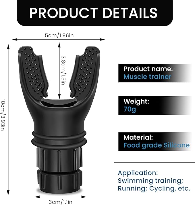 Lung Exerciser Expander Device, Adjustable Resistance Portable Lung Capacity Training Device for Fitness (Black)