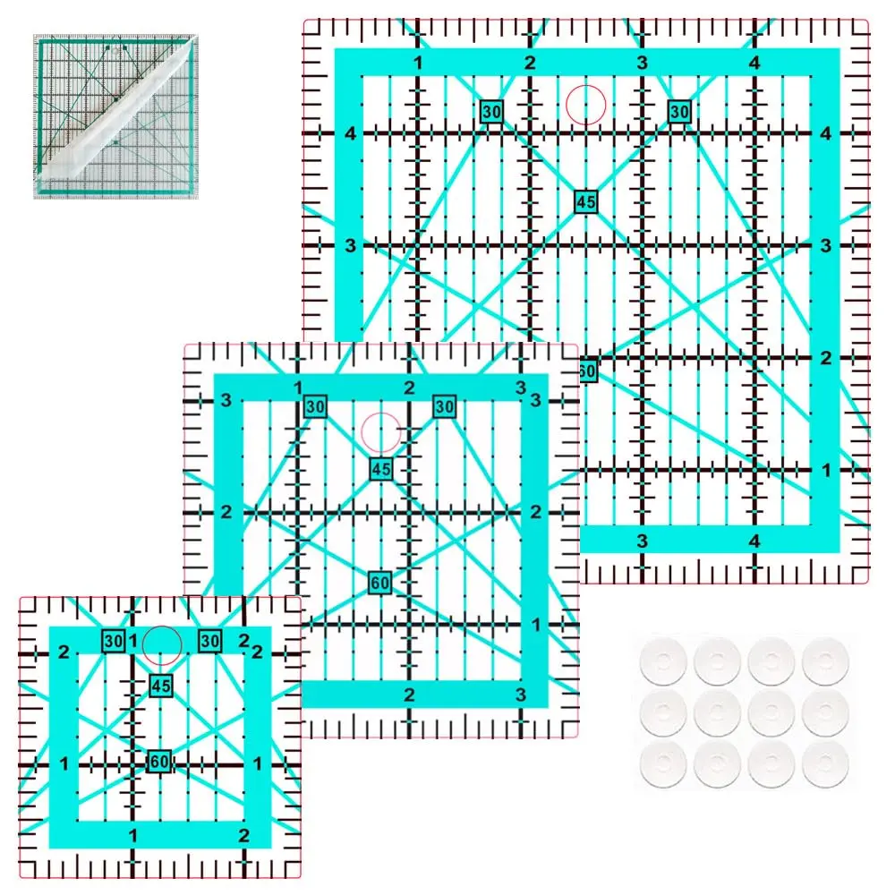 Quilting Rulers,3 Quilting Square Ruler Quilting Templates(2.5"X2.5", 3.5"X3.5", 5"X5"),Quilting Rulers  Rulers Fabric  Ruler for Quilting and Sewing