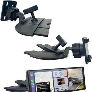 Ultra-Secure CD Slot Mount for CarPlay Screens 360° Rotation Universal GPS & Dashcam Holder with 4-Button Lock