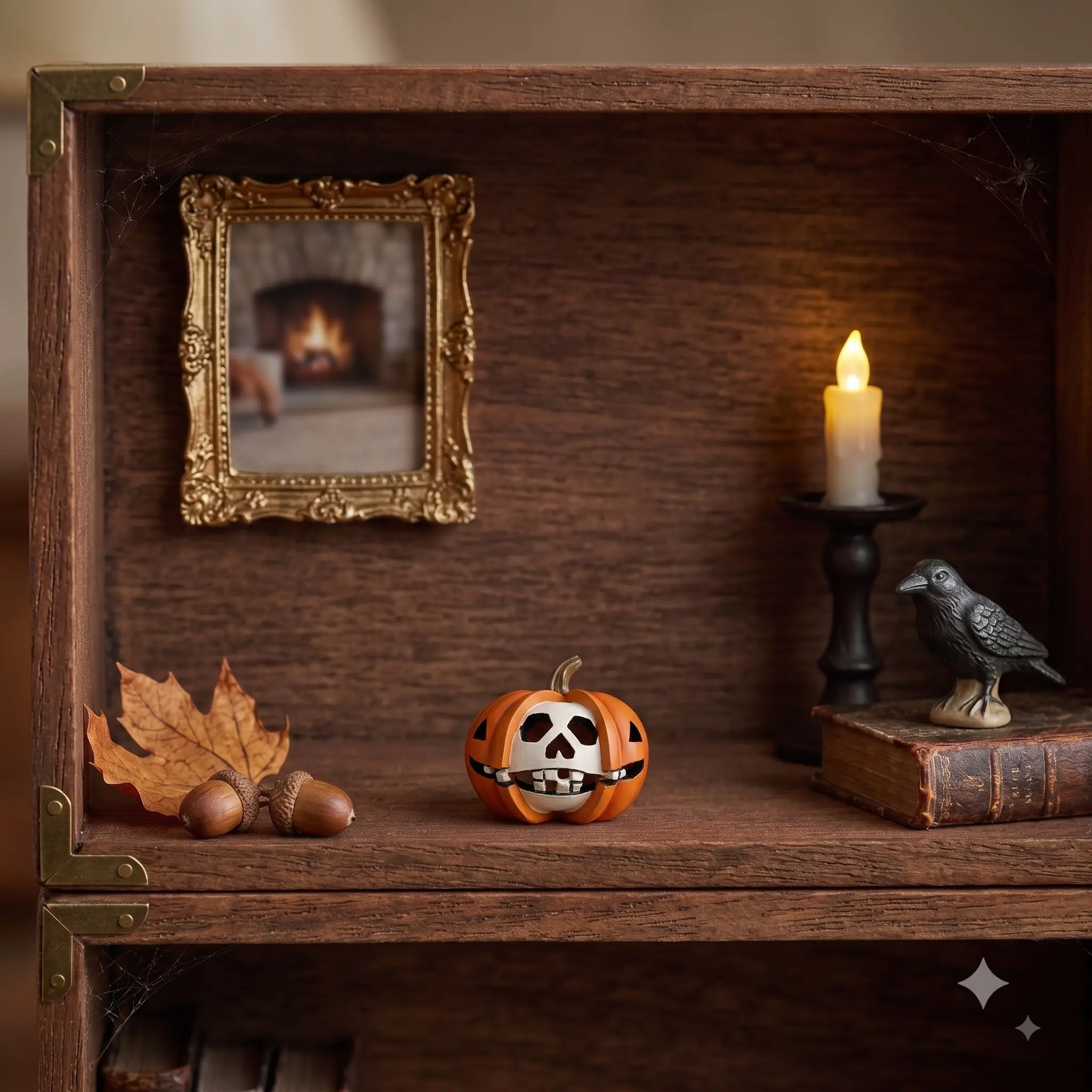 Halloween Inner Skull Pumpkin Centerpiece, Hand Painted Holiday Decor, Mantelpiece Display, Housewarming Gift, Fall Home Aesthetics