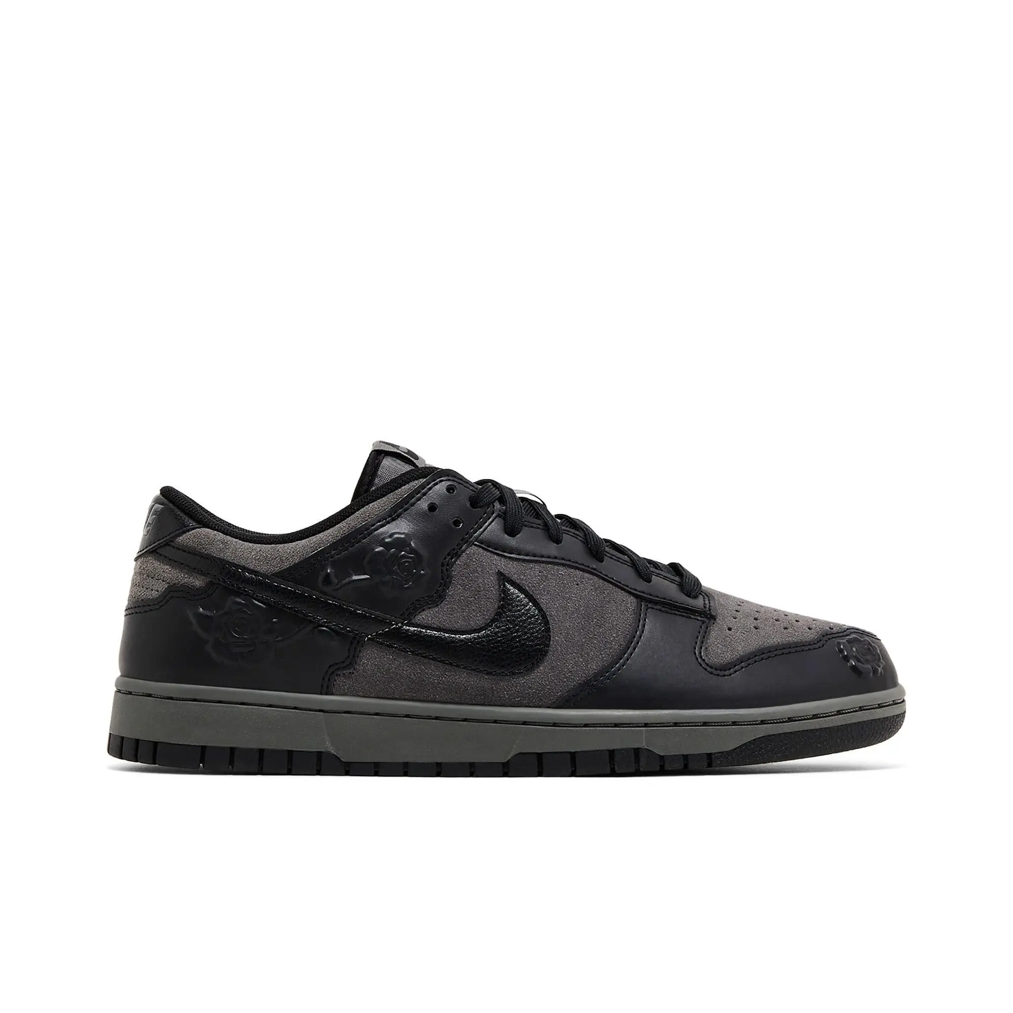 Nike Womens Dunk Low 'Black Roses' (women's sizes) Iron Grey/Black/Iron Grey sneakers HF1986 001