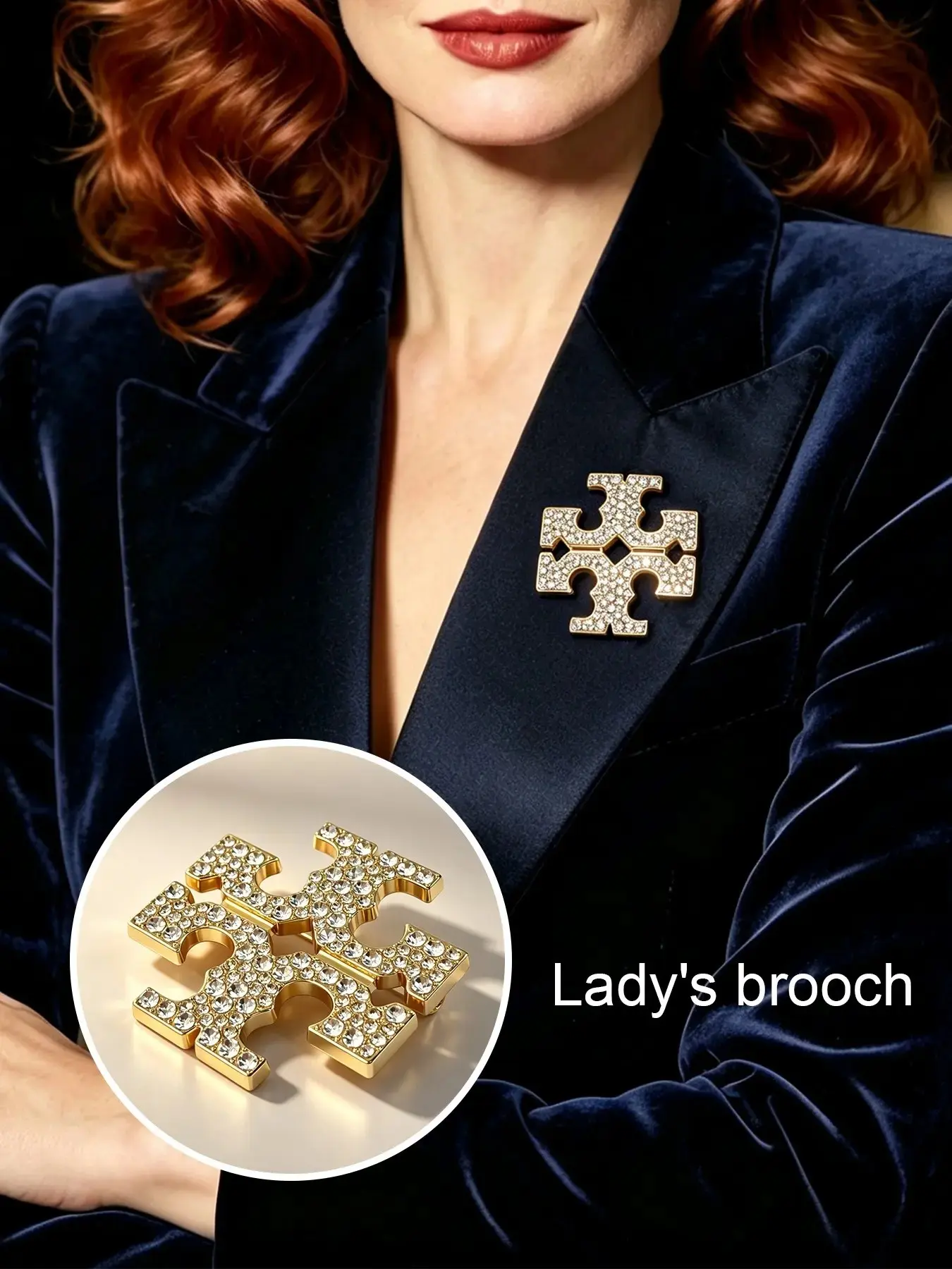 Lady's Crystal Brooch, Shining Brightly, Perfect for Jeans, Formal Dresses, Casual Wear, Elegant Accessory for Any Occasion