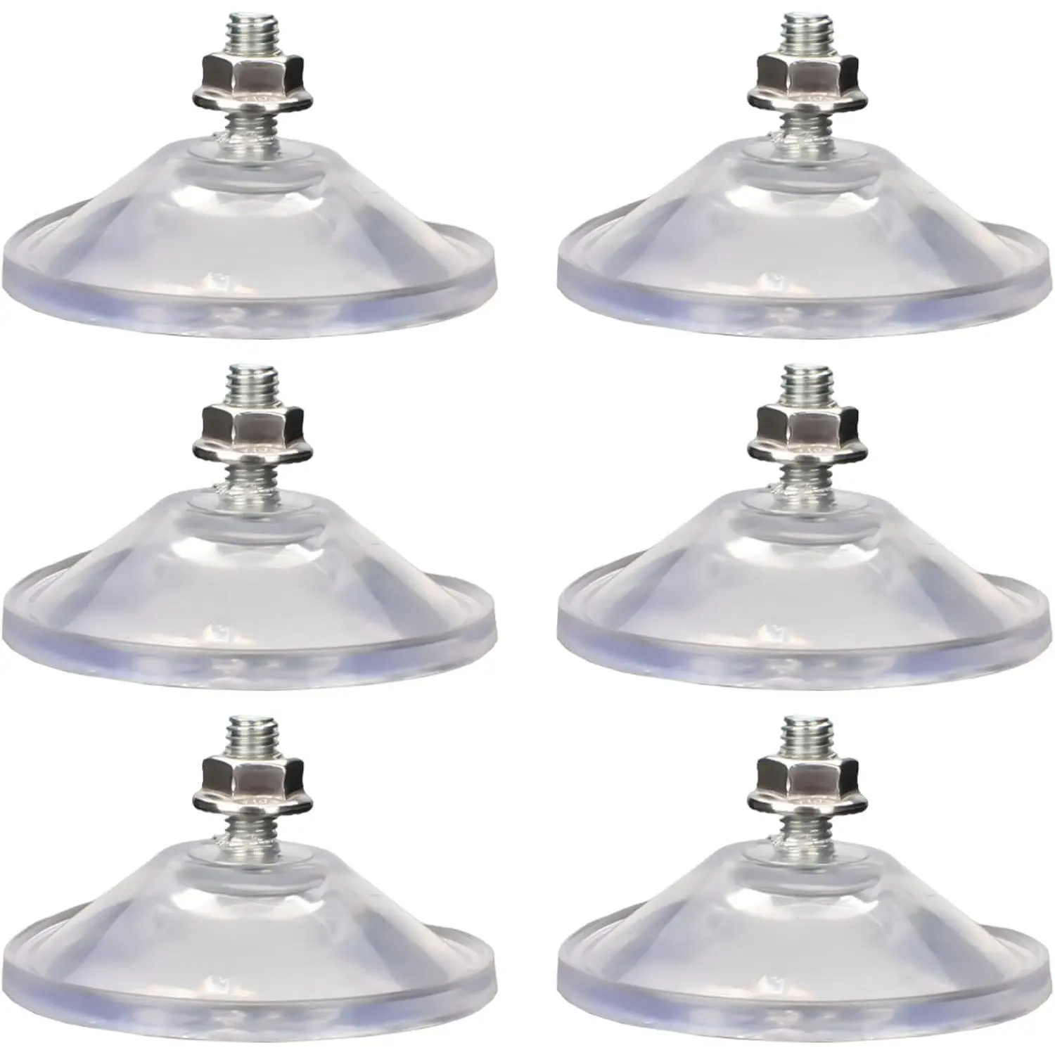 6 Pcs Strong Thickened Sucker Suction Cup Clear PVC Sucker Pads with M6 x 14 Thread Screw Extra Strong Adhesive Glass Suction Holder