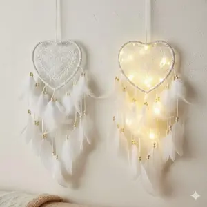 Nordic Minimalist Dream catcher Wedding Decor, Waterproof Resin Hollow Heart Warm Light Atmosphere Lamp for Living room Bedroom Party Wall Christmas Decoration Romantic Festive Ambiance.
