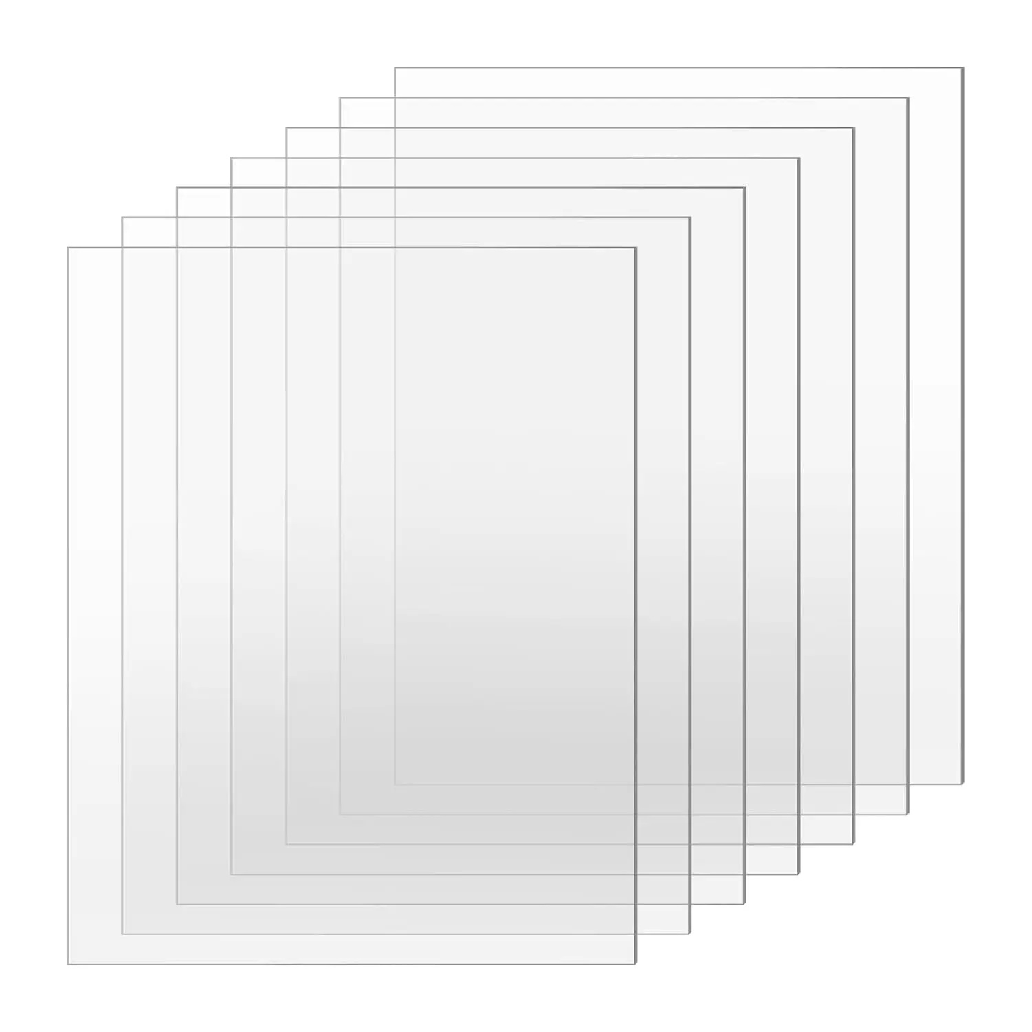 7 count Plexiglass Sheets, 8" x 10" x 0.04 Clear  Sheet Panels, Clear  Plastic Sheet for Picture Frame, Invitations, Poster Frames Plastic Board