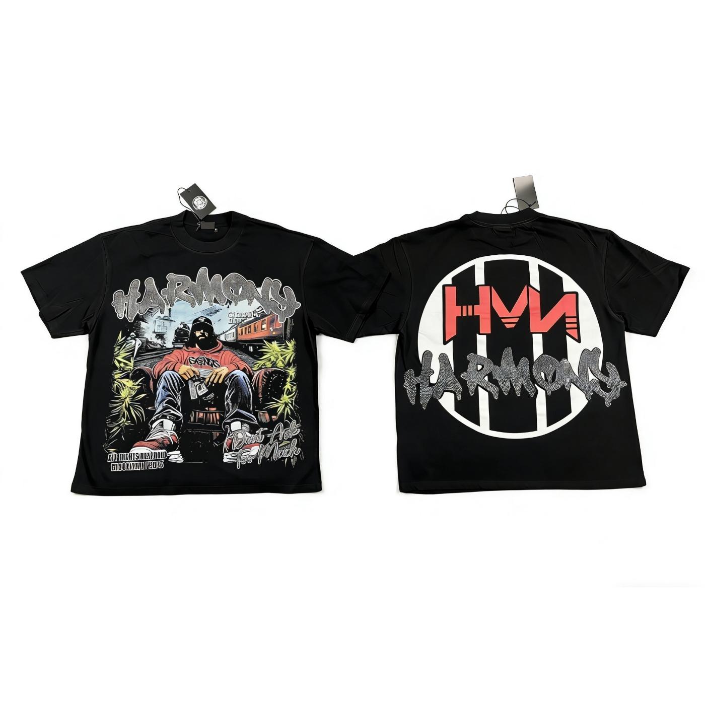 Y2K Vintage Washed Streetwear T-Shirt, Shiny Rhinestone Diamond Graphic, Crew Neck Cotton Oversized Short Sleeve Hip Hop Tee For Men