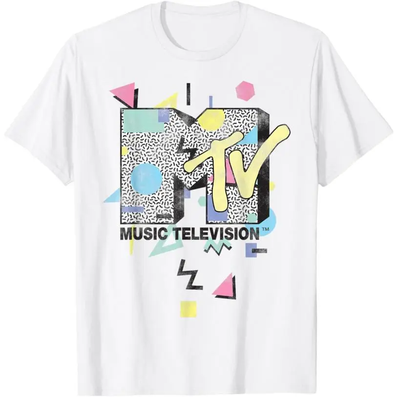 Unisex Cut Retro MTV Graphic Sporty Sports Top - Round Neck, Short Sleeve, Casual Digital Print Vintage Streetwear T-Shirt, Sporty Sports Tops