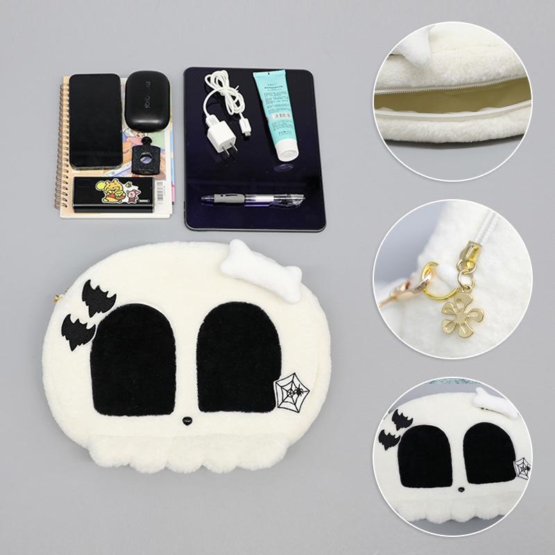 Gothic Skull Shape Japan Cute Plush bag White Bone Demon Girls Comic Backpack Cartoon Bags Anime Daily Bag Halloween Party Gift