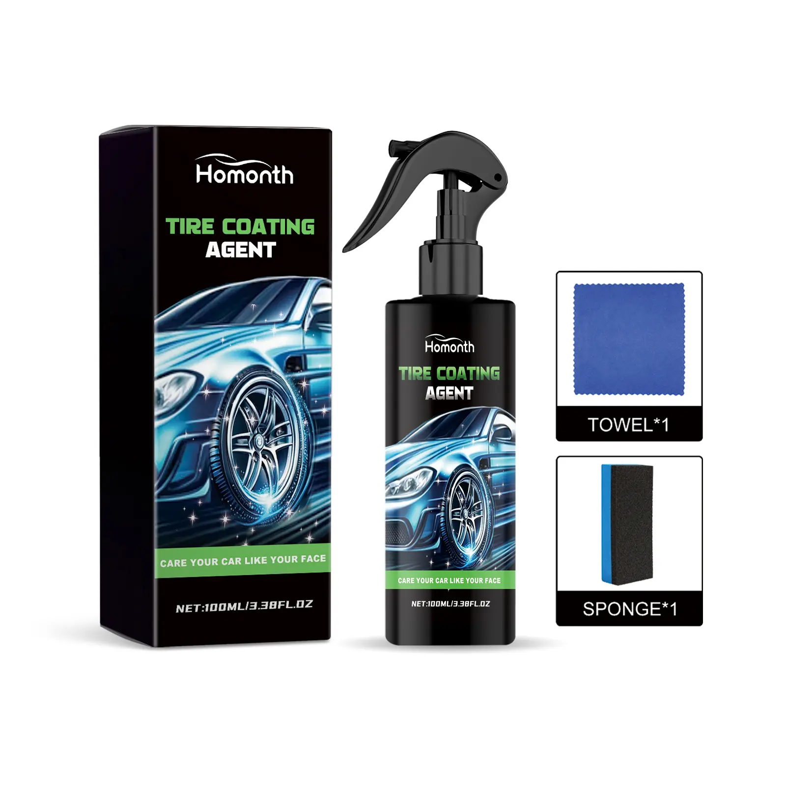 Car Tire Polishing Cleaner Car Tire Cleaning, Decontamination, Anti-Aging, Polishing and Renovation Agent