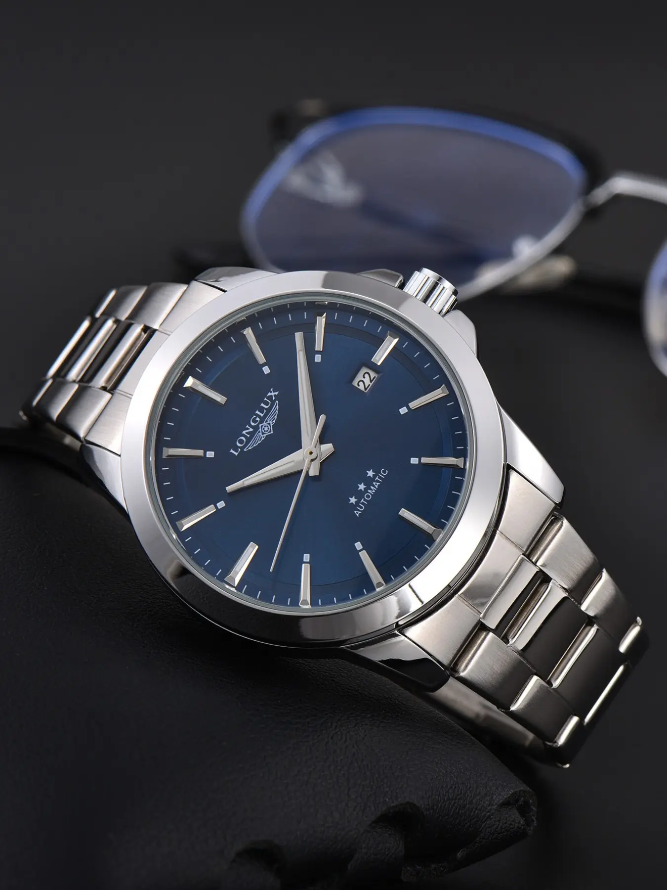 Automatic Business Watch Modern Style Date Mechanical Stainless Steel Waterproof Luminous Men's Watch Gift for Men