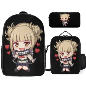 My Hero Academia Himiko Toga Backpack 3 Piece Set Travel Daypack Combination, Back to School Gifts
