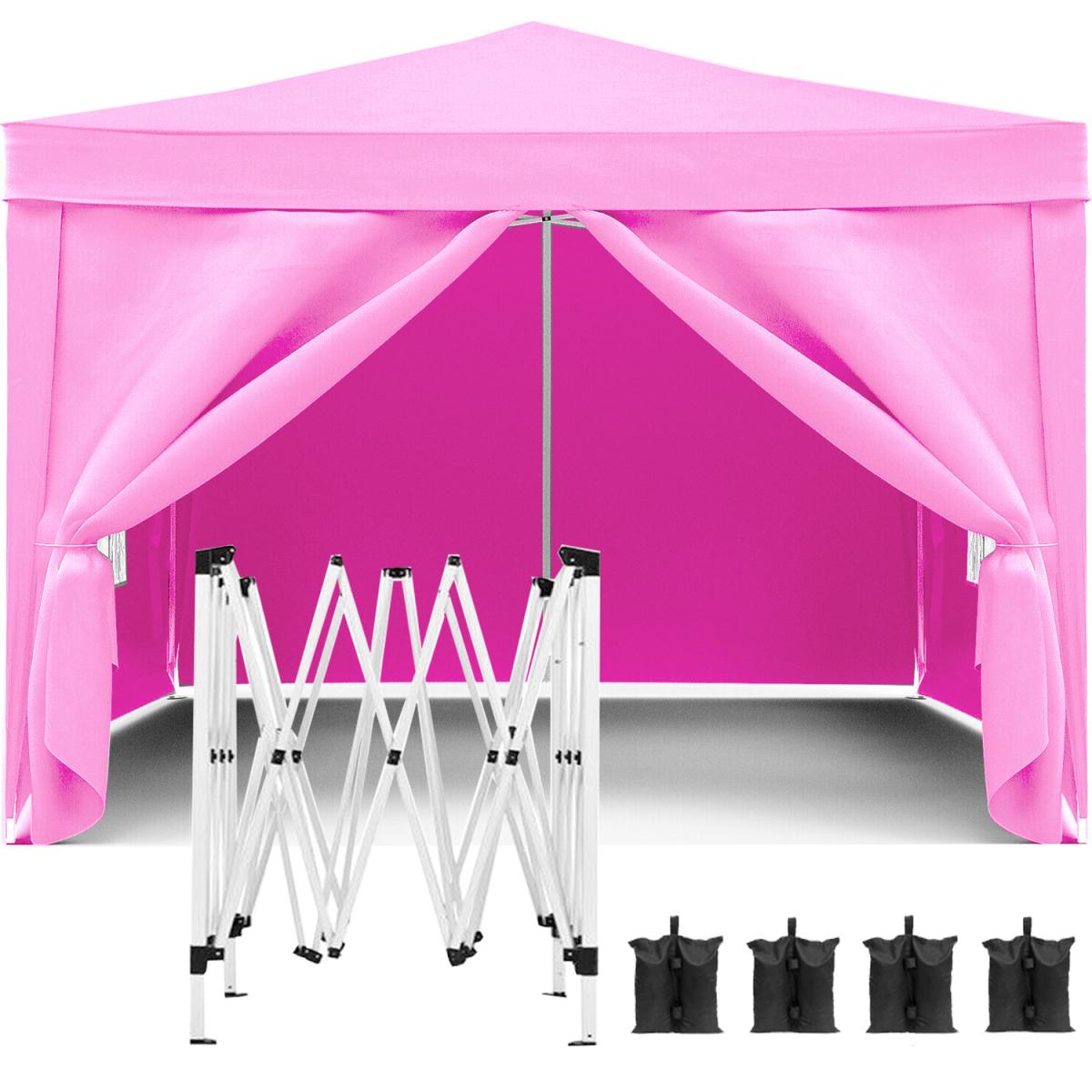 10'x10' Folding Canopy with 4 Removable Sidewalls Outdoor Event Shelter UPF 50+ Gazebo Portable Tents for Parties Beach Camping Wedding EZ Pop Up Canopy Weight Bag + Carry Bag 10'x10' Folding Canopy with 4 Removable Sidewalls Outdoor Event Shelter UPF 50+ Gazebo Portable Tents for Parties Beach Camping Wedding EZ Pop Up Canopy Weight Bag + Carry Bag