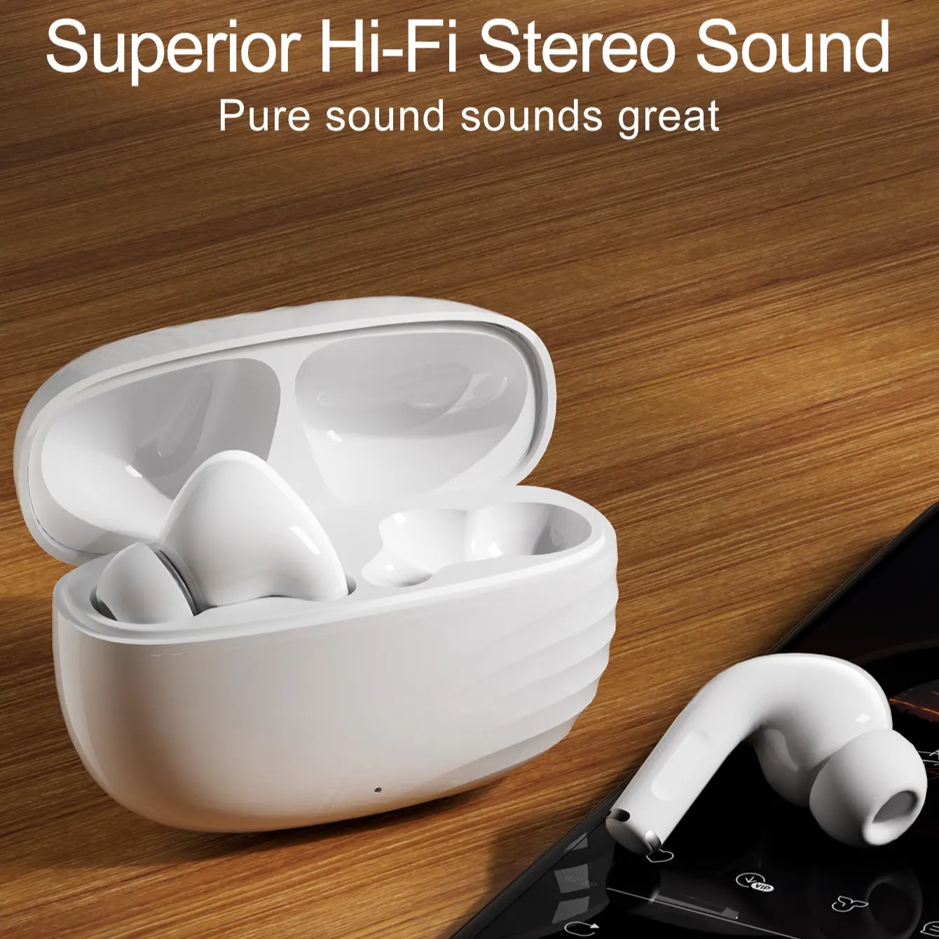 New Design True Wireless In-Ear Earbuds, Music Earplugs, Game TWS, HiFi Bass, Enc Clear Call, for Android and iPhone, Sports Earphones