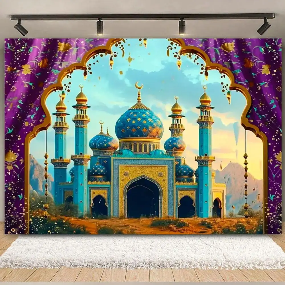 Arabian Moroccan Nights Polyester Tapestry - Lightweight Aladdin Theme Love-Infused Home Decor Wall Hanging, Engagement Family Event Banner, Thanksgiving Photography Prop