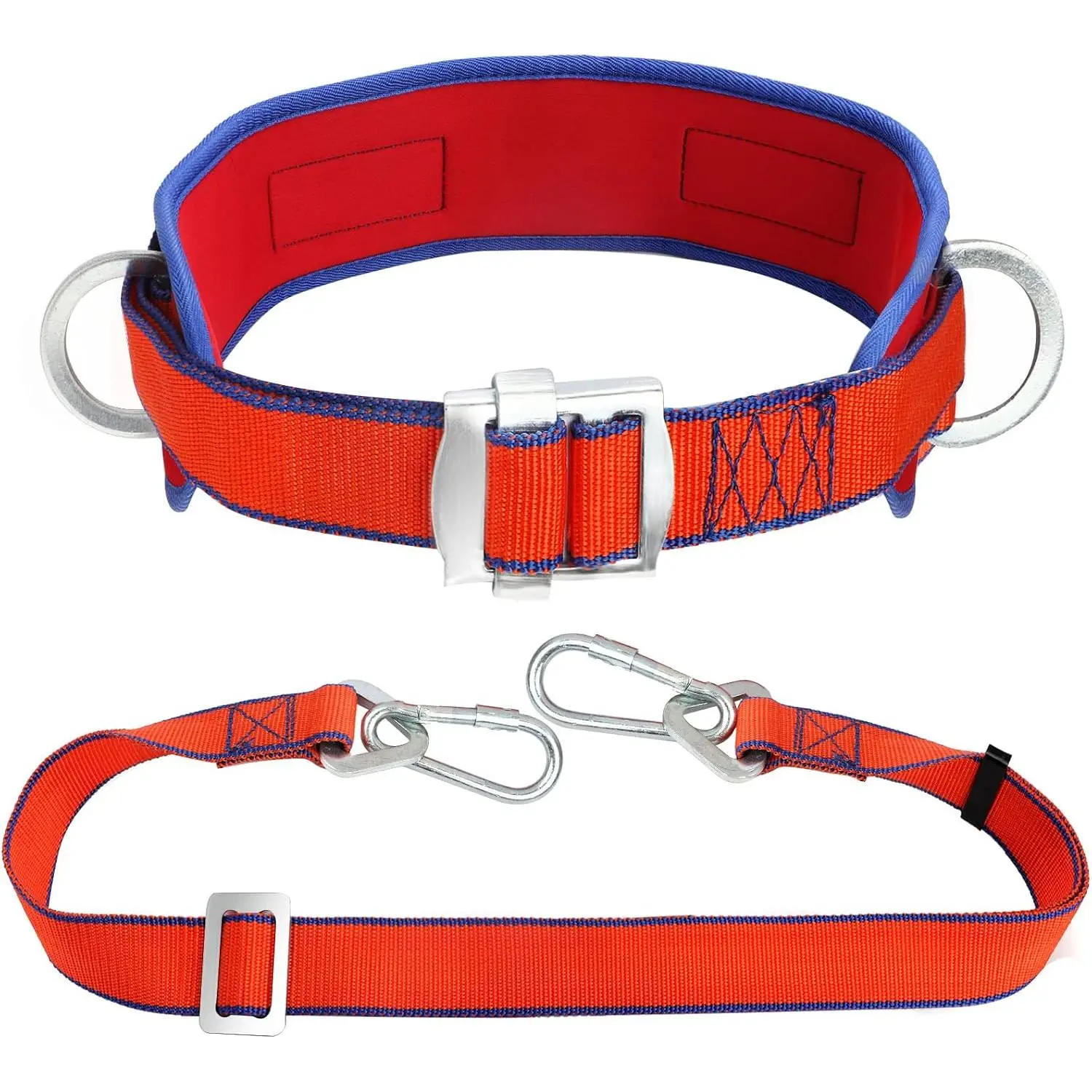 Safety Belt with Lanyard and Updated Waist Pad| Tree Climbing Belt Harness - Safety Lanyard Fall Protection- Fall Arrest Kite Climbing Lanyard,Ladder Safety Harness