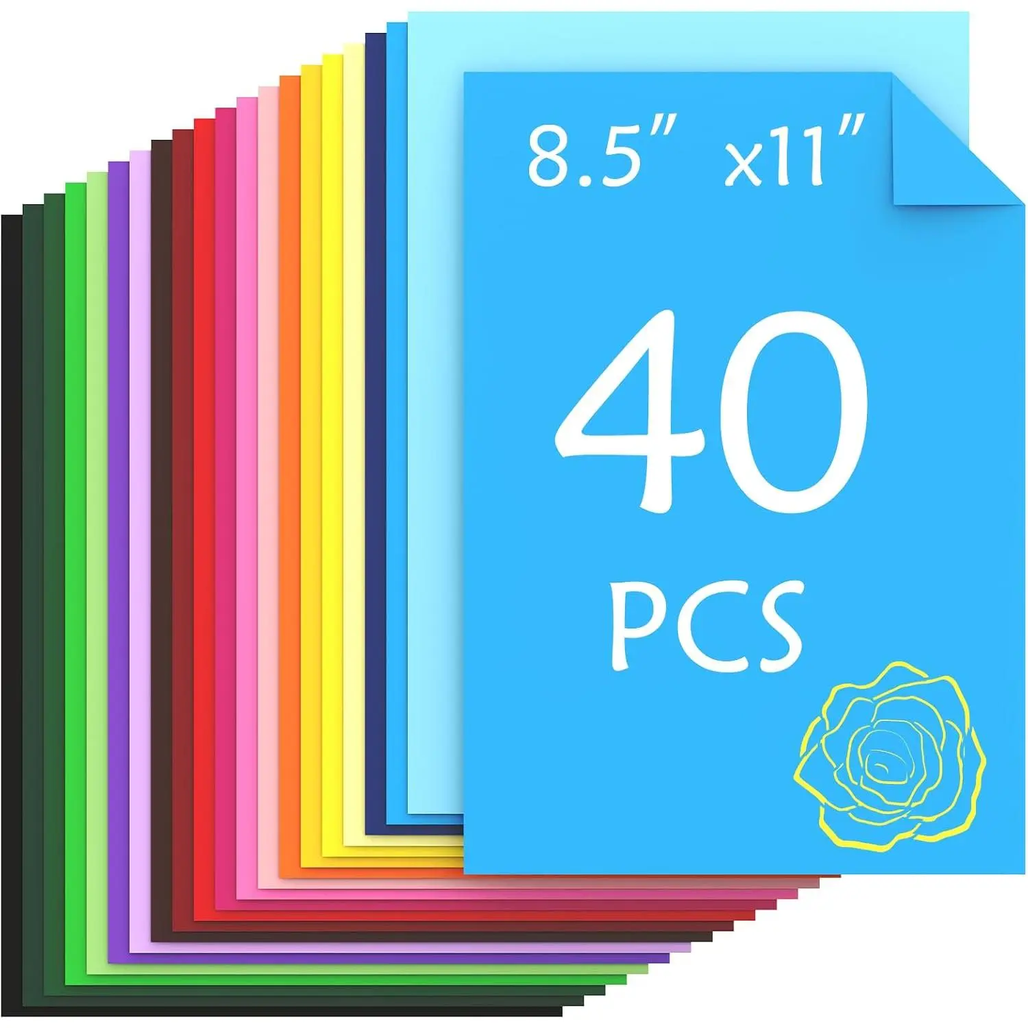 40 Sheets Colored Cardstock, 20  Colors 180gsm/65lb Card Stock Paper 8.5 x 11 Card Stock Colored, Colorful Cardstock Paper for Crafting, Christmas DIY Card Making, Scrapbooking