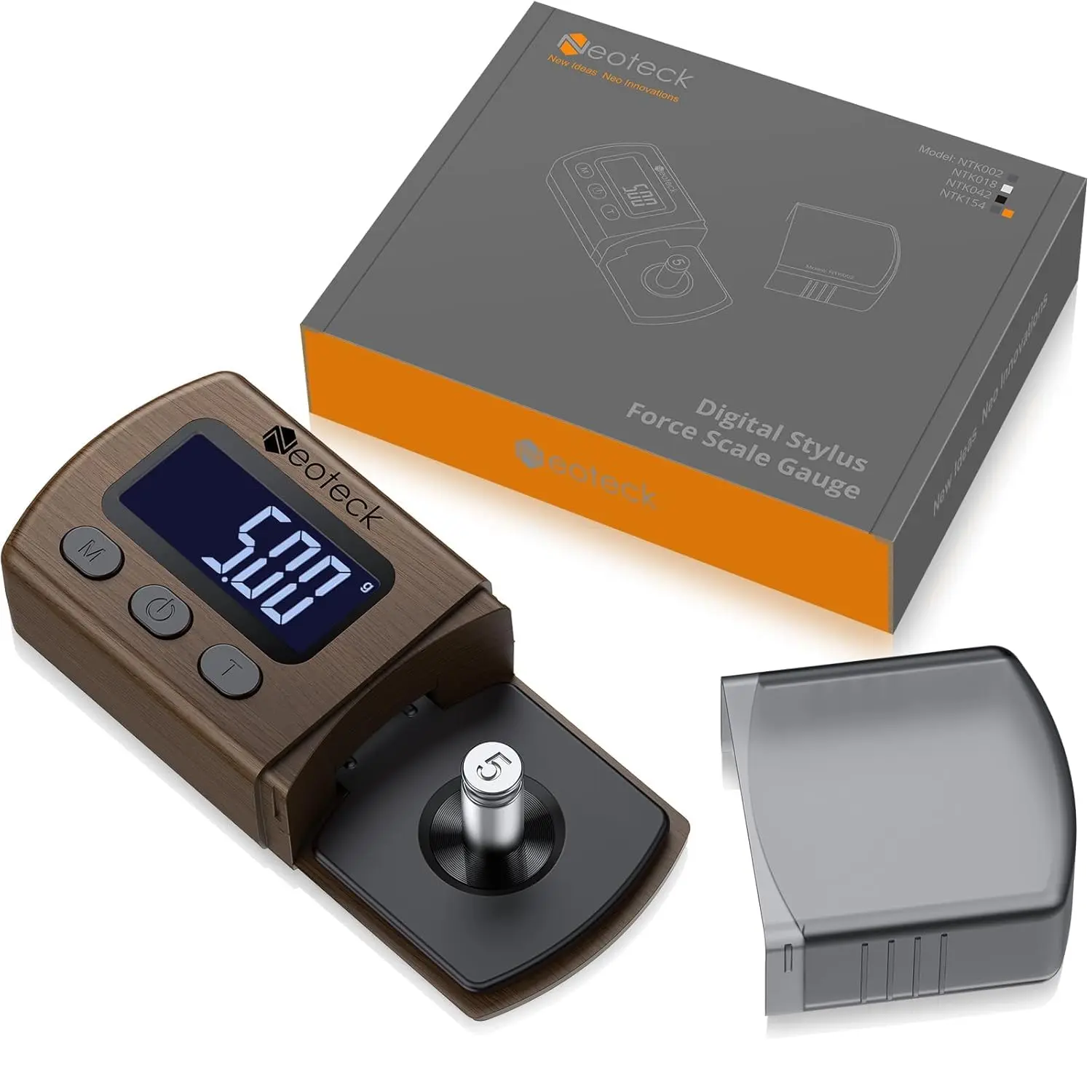 Neoteck Digital Turntable Stylus Force Scale Gauge 0.01g/5.00g Black LCD Backlight for Tonearm Phono Cartridge-Brown | 0.01g/5.00g Black LCD Backlight for Tonearm Phono Cartridge-Brown