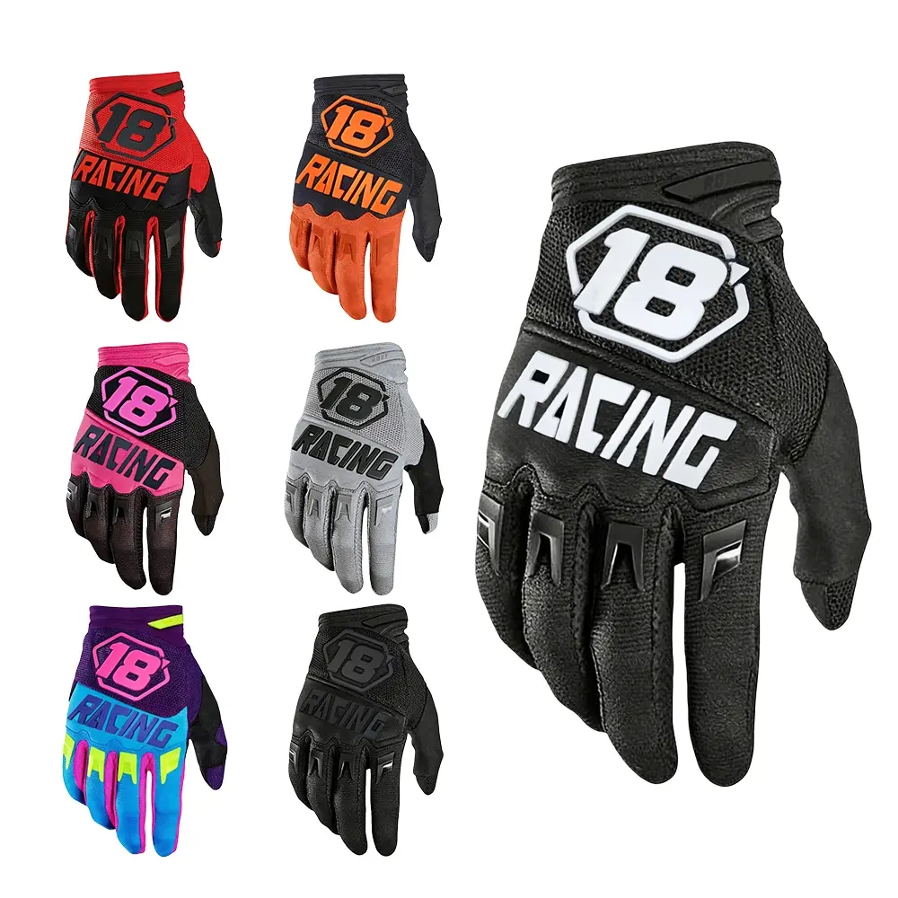 Men Adult Motorcycle Gear Sports Gloves Breathable Mesh, Hard Knuckle Impact Protection, Shock Absorbing Padded Palm Anti-Vibration, For Cycling Weight Lifting Hiking Scooter Motocross Driving Workout Outdoor Activities Motorcycle Protective Gear