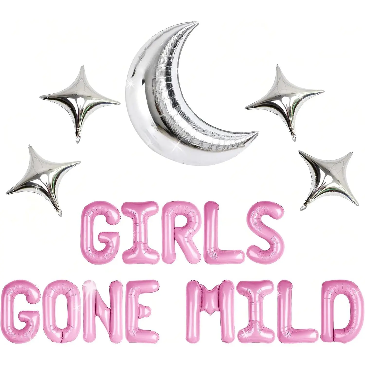 Girls Gone Mild Bachelorette Party Decorations Kit - Sleepover Balloon Decor, Photo Backdrop