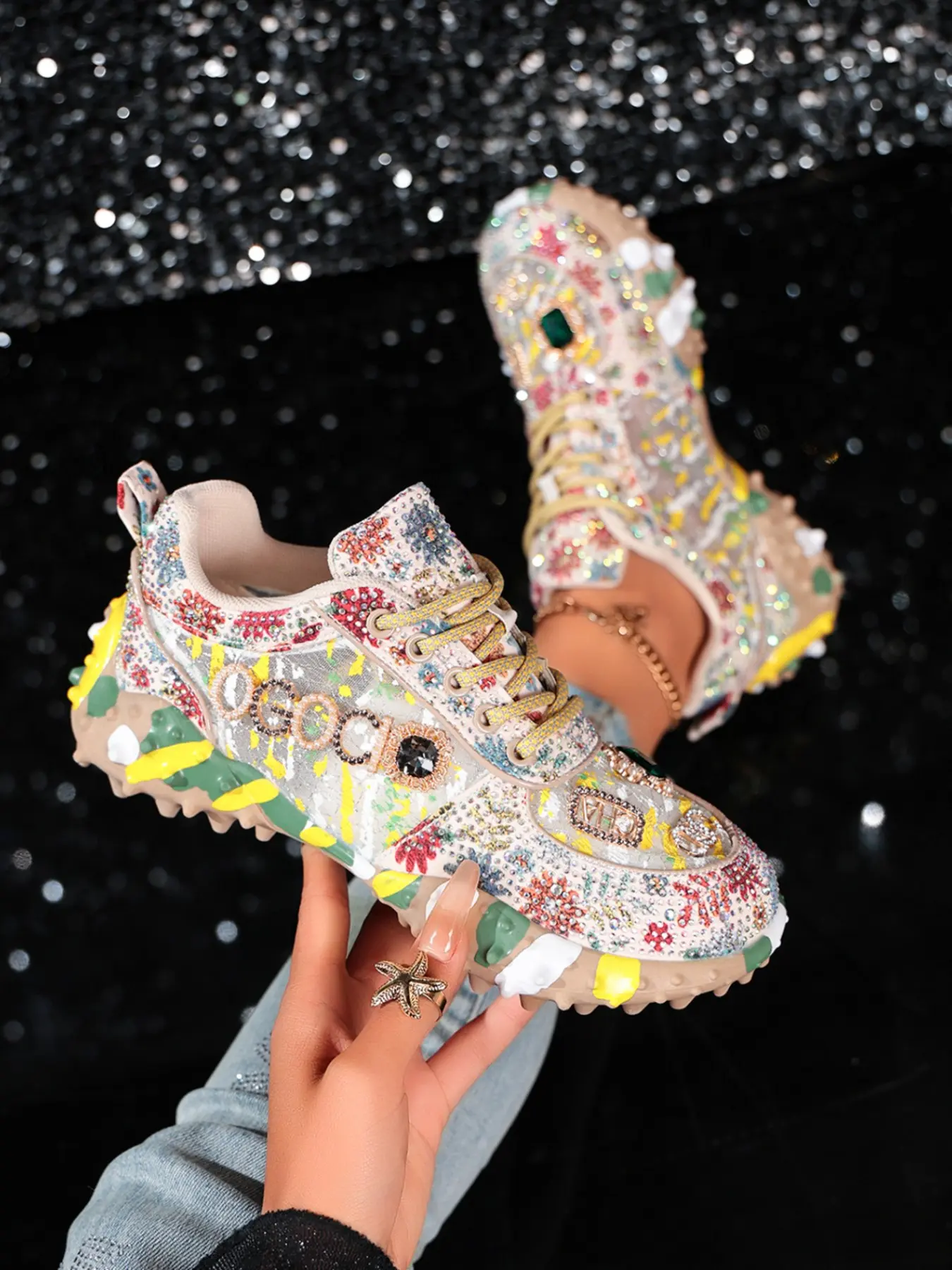 Sweet Cool Full Diamond Street Casual Sports Shoes, Textile Upper, Rubber Sole, All Seasons, Low Ankle, Plain Style, Sneakers Casual