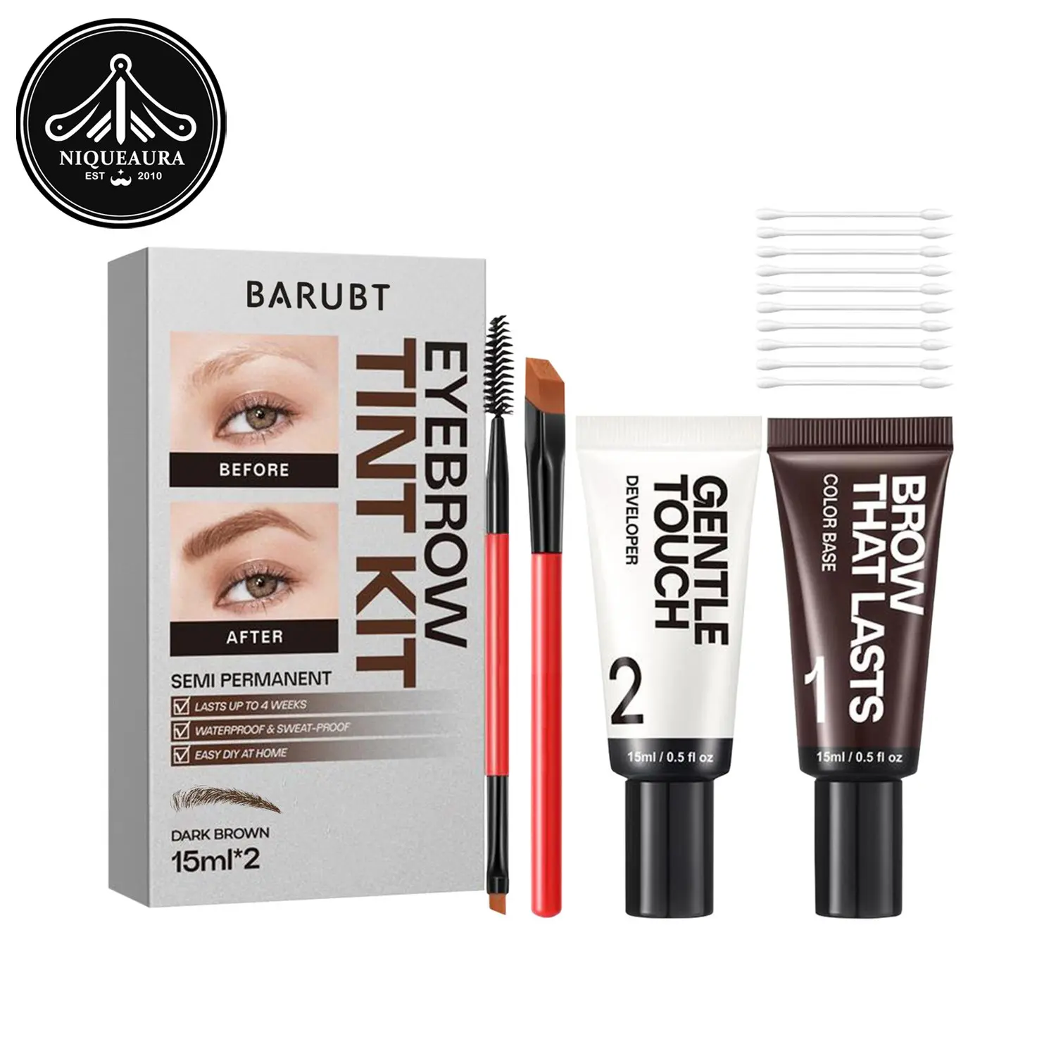 Long-Lasting Eyebrow Pomade Kit, Eyebrow Set, Waterproof Brow Color Gel, Smudge-Proof Eyebrow Makeup, Easy-to-Apply for Natural Full Brows, Signature Brow Kit
