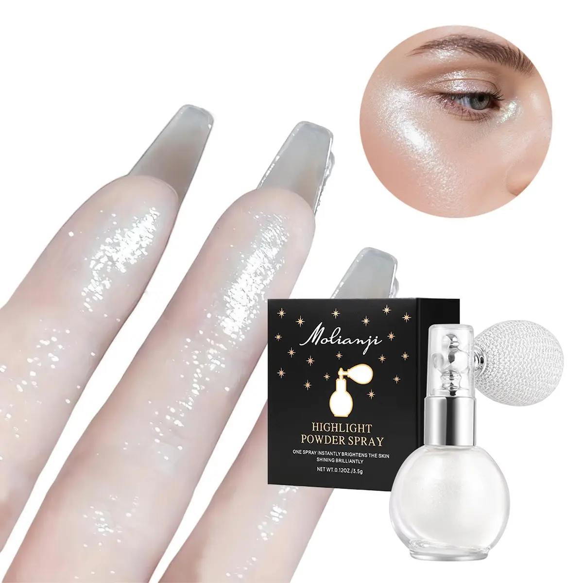 High Gloss Body Highlighter Powder, Shimmering Diamond Spray Effect, Brightening Aerosol Powder, Perfect for Glittery Look, Radiant Shimmer, Glitter Sparkle Makeup, Magic Shimmer