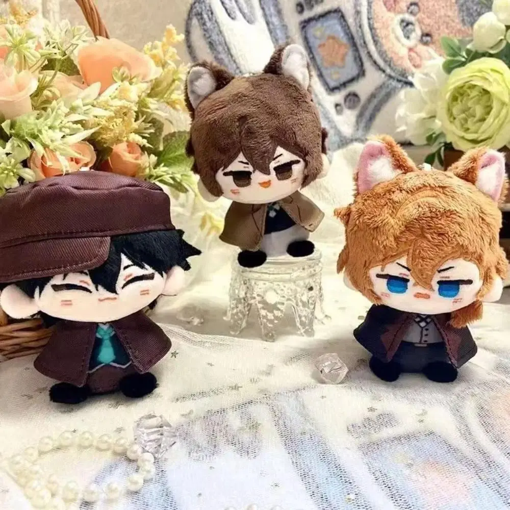2026 Trendy Bungou Stray Dogs Plush Doll, 1 Pc Anime Stuffed Toy with Dostoevsky, Ryunosuke Akutagawa, Nakahara Chuuya, Dazai Osamu Designs, 12cm Height (1-3cm Size Variation) Cotton Cartoon Figure for Toys & Hobbies Collectors