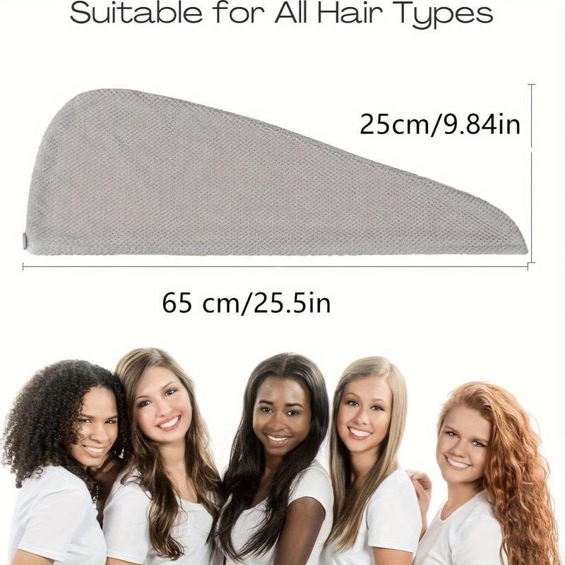 2-Pack Microfiber Hair Drying Towels for Women, Super Absorbent Quick-Drying Towels for All Hair Types, Anti-Frizz, Button Hair Drying Towels, Bathroom Towel Set