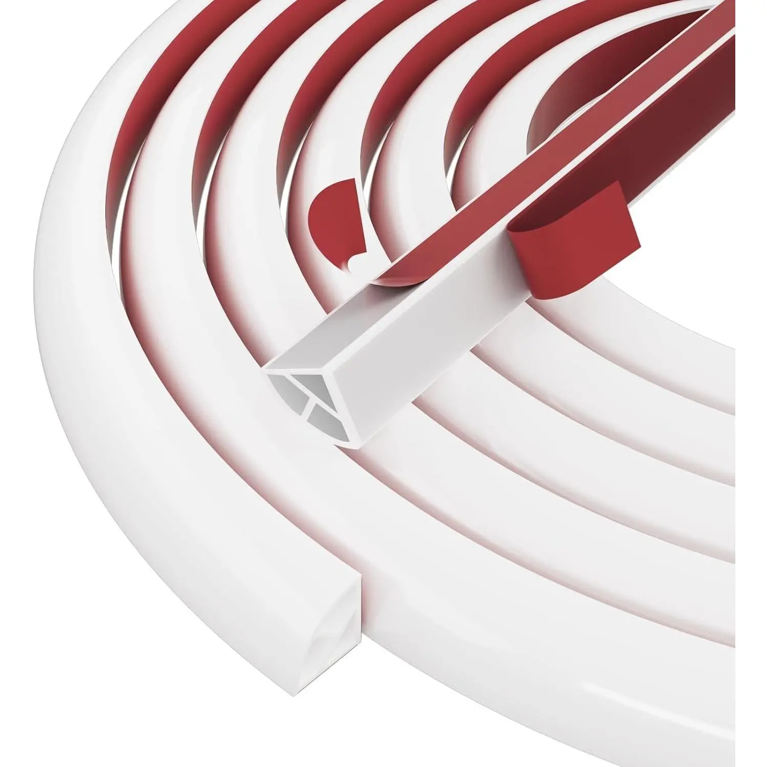 Flexible Quarter Round Molding Bendable Molding Trim,Peel and Stick Silicone Rubber Edge Trim for Floor,Tub,Cabinet,Flexible Shoe Molding Around Curved Stairs,Columns and Wall-118” L x 0.6” W x 0.6” H