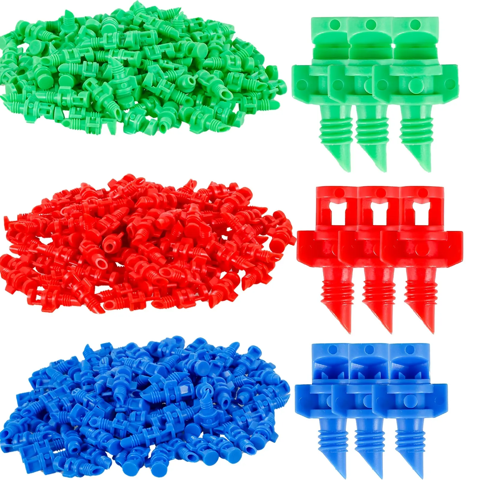 600-Piece Plastic Misting Nozzles with Drip Rings - 90/180/360-Degree Atomizing Miniature Garden Sprayers, for Efficient Garden & Agricultural Irrigation