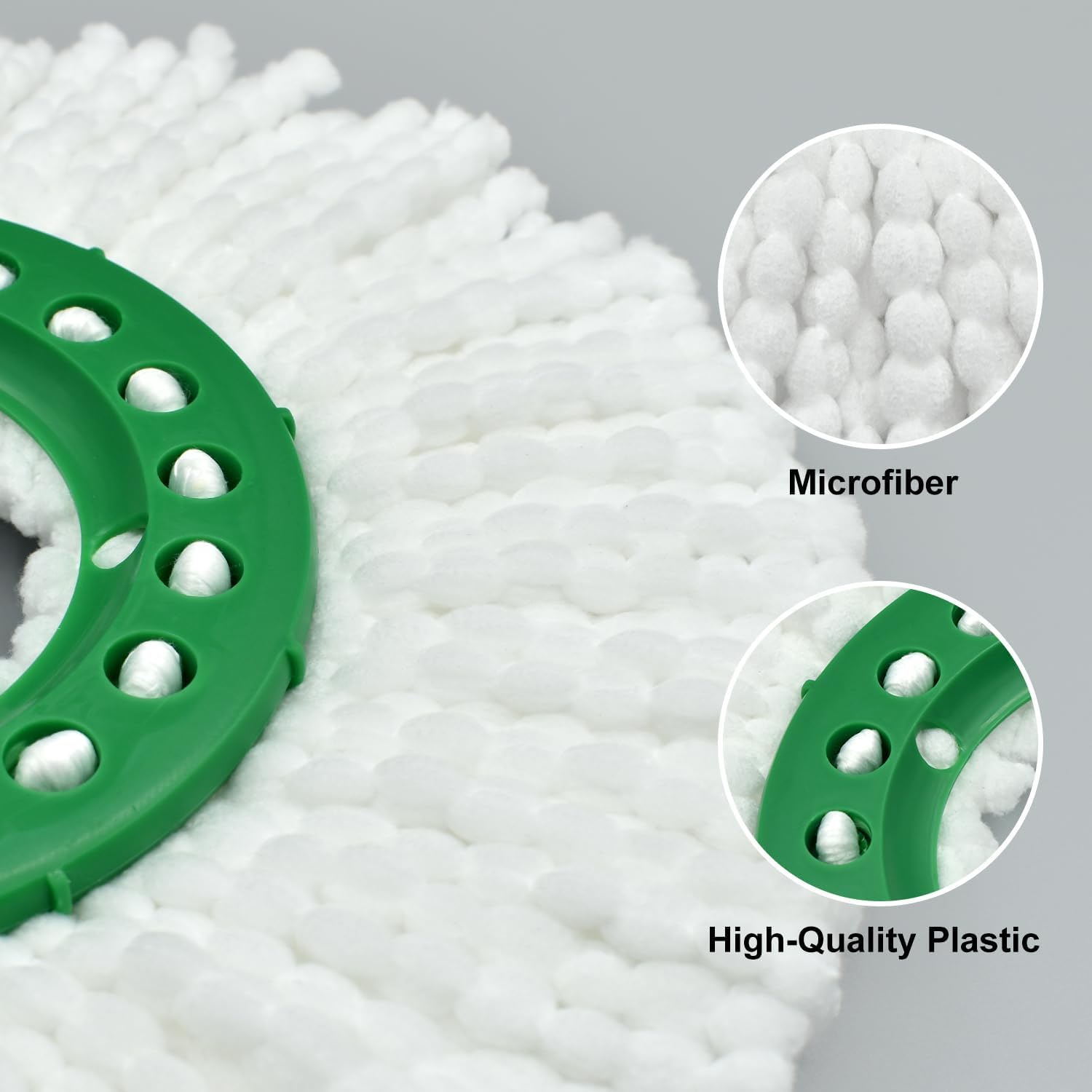 Mop  Replacement for Libman Tornado Spin Mop Thick Microfiber Spin Mop Refill Heads for Libman Tornado Spin Mop System, Easy to Replace and Machine Washable, Wet Dry Clean (White, 3 Pack)