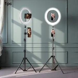 10 Inch LED Selfie Ring Light, 63 Inch Flexible Tripod with Dual Phone Clips, 10 Brightness Levels, 3 Color Temperature Modes