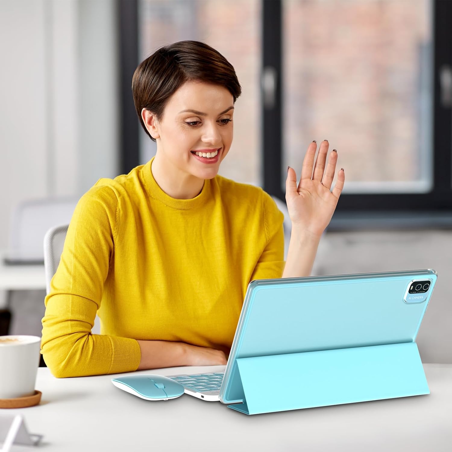 10 Inch Tablet Android 15 Tablets with Keyboard 64GB ROM+12GB RAM(4+8 expansion) Supports 1TB Expansion 2MP+8MP Dual Camera 6000mAh 5G WiFi-6 Tableta, 2 IN 1 Tablets with Mouse/Case/Stylus/ Keyboard