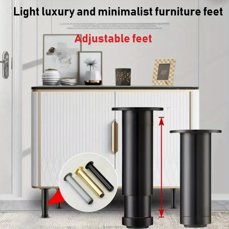 4pcs Thickened furniture legs aluminum alloy cabinet legs furniture support legs adjustable cabinet legs up and down bathroom cabinet legs base can be used for sofas and coffee tables