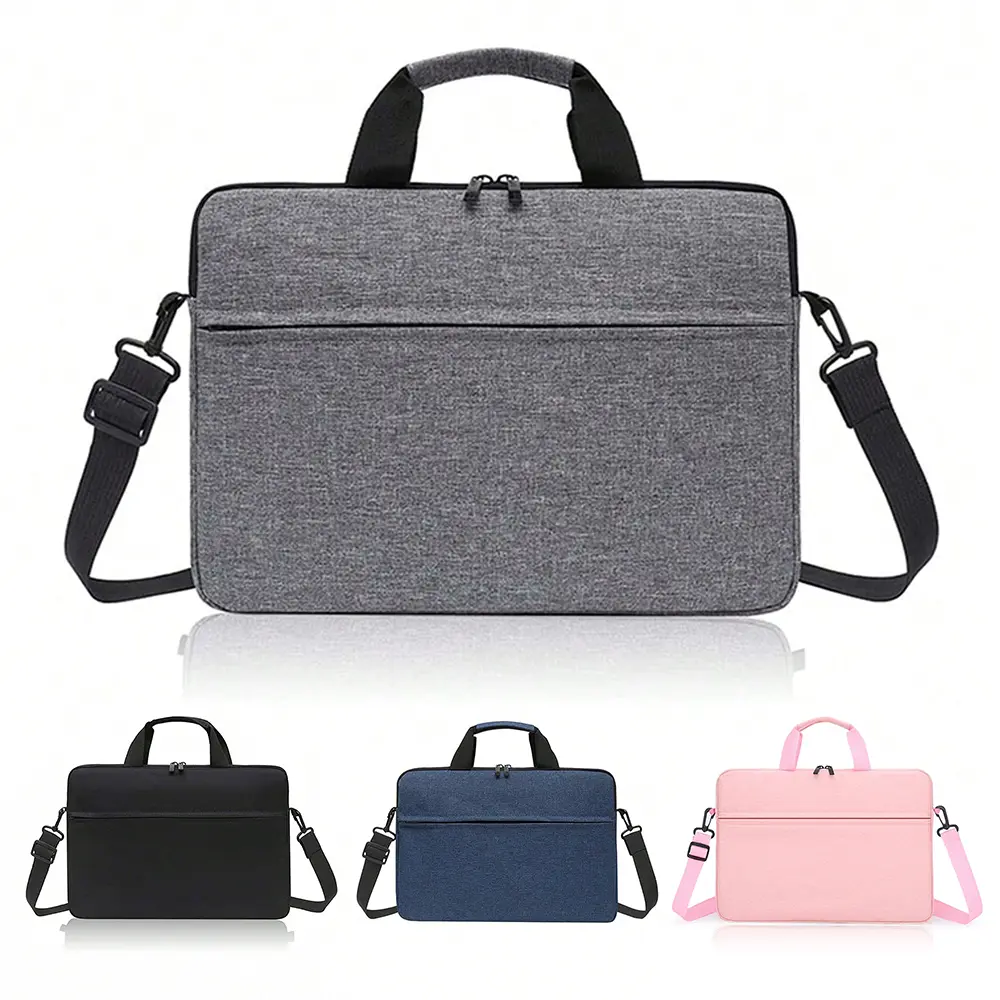 Solid Color Laptop Bag, 1 Count Portable Lightweight Laptop Case with Shoulder Strap, Water-resistant Carrying Case, Laptop Accessory for Samsung HUAWEI, Lightweight Computer Bag
