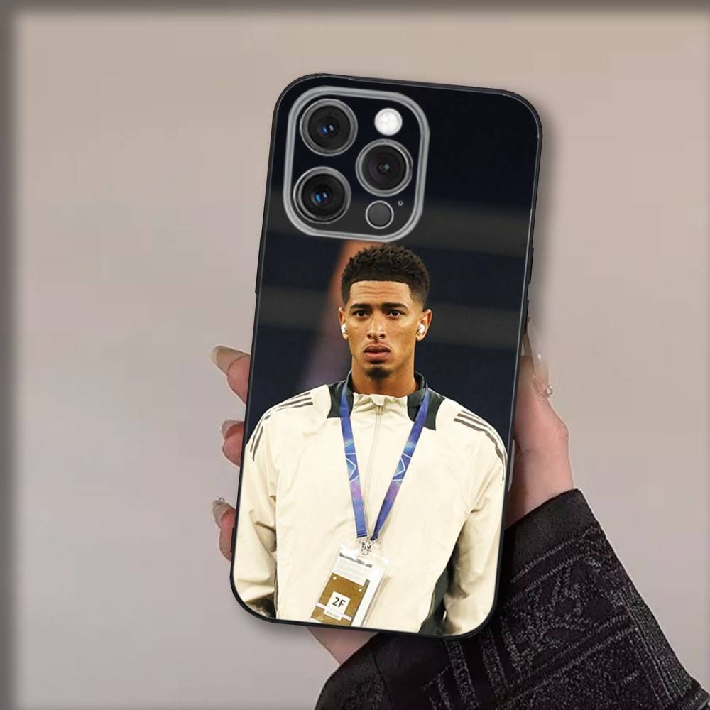 Football J-Jude B-Bellinghams Phone Case For iPhone 17,16,15,14,13,12,11,Pro,Max,Plus,Air,X,XS,Soft Black Funda