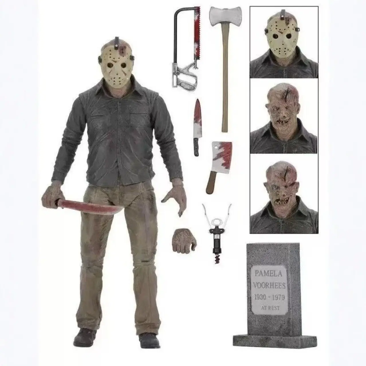 Neca 7 Inch Friday the 13th Jason Mask Action Figure, Jointed Collectible Model, Horror Character Figurines, Perfect for Halloween Gifts, Party Presents, Holiday Decor