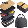 Double-Layer Bento Box with Dividers, Insulated Large Capacity Microwave Safe Plastic Lunch Box, Japanese Style Reusable Container, Bento Lunchbox