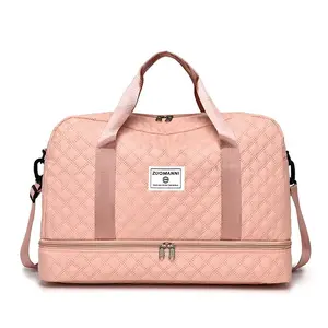 Argyle Pattern Travel Duffle Bag, Large-Capacity Water-Resistant Weekender