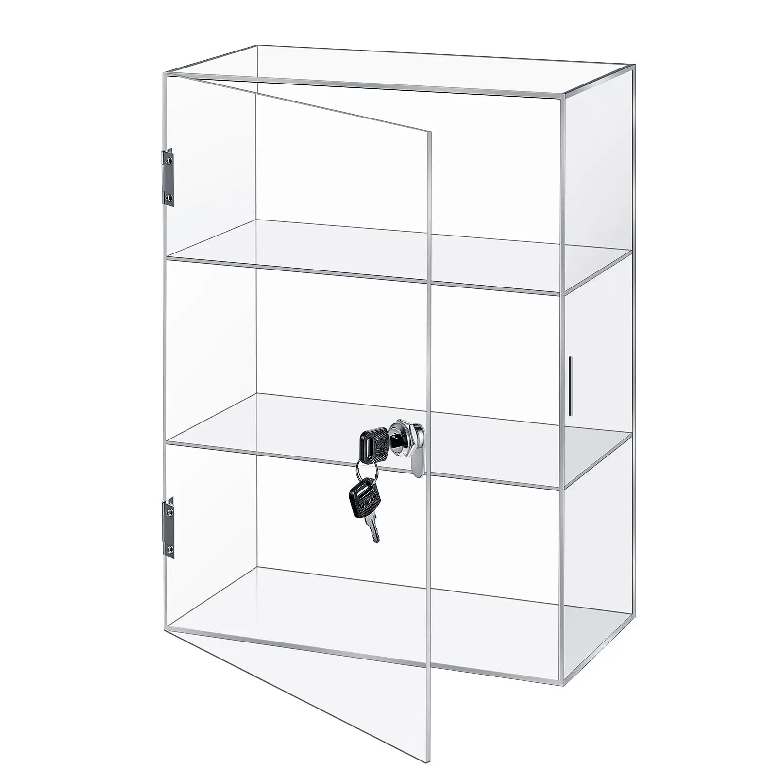 Glass Display Cabinet, Acrylic Showcase Stand, Living Room Storage Organizer, Ideal for Toys, Cosmetics, Figurines, Artworks, 20x10x30cm