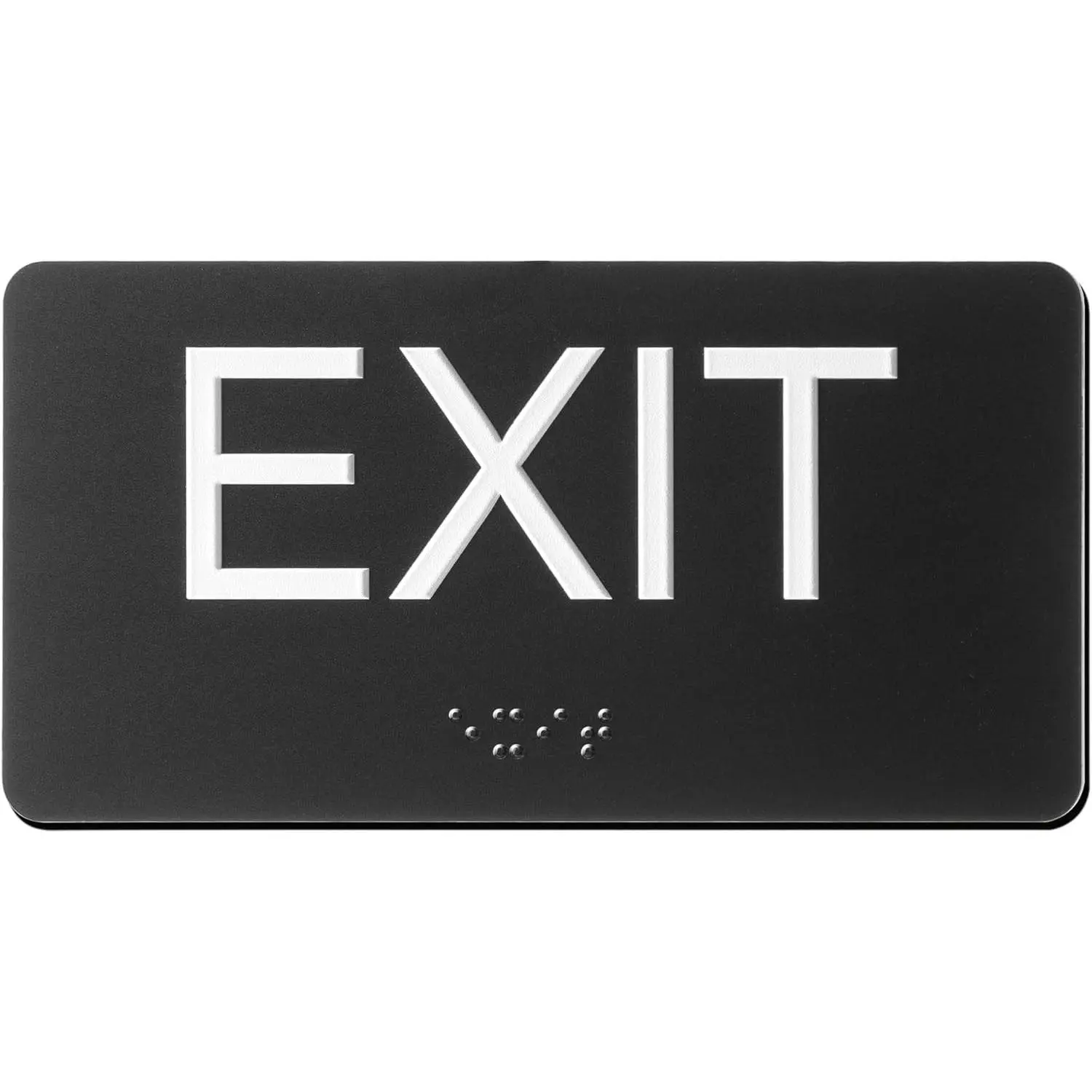 Exit Sign ADA Compliant With Braille and Raised Letters for Business Emergency Exit Sign for Office Restroom Indoor Outdoor Easy Installation Horizontal (3*6 In)
