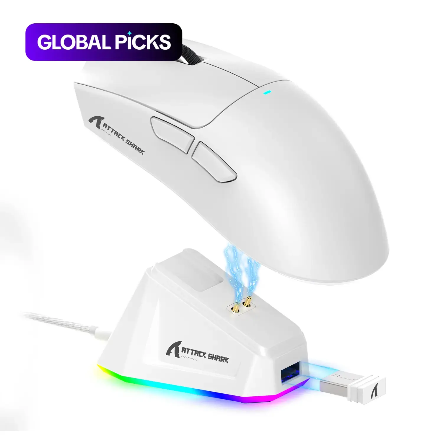 ATTACK SHARK X11 Wireless Gaming Mouse with Charging Base, Rechargeable Mouse with RGB Lighting, Optical Sensor Mouse for Gaming and Office, Gaming Accessories #GLOBAL PICKS
