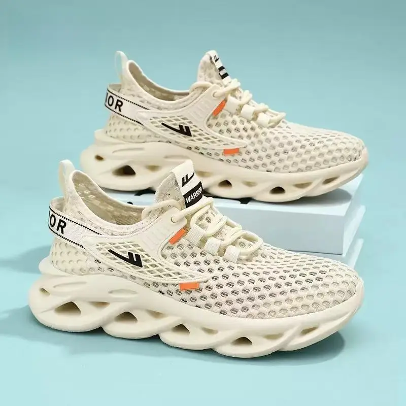 Warrior Women's Ultra Light Running Sneakers, Summer Large Mesh Breathable Ventilated Shoes, Non Stuffing Feet Air-Condition Shoes for Junior High Students