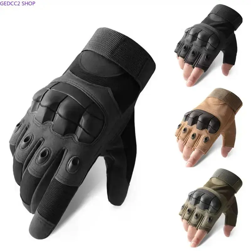 Unisex Tactical Gloves, Full-Finger Breathable Microfiber Leather Hand Gear with Shock Absorption for Hunting, Training & Outdoor Sports, Five Finger Sports Gloves