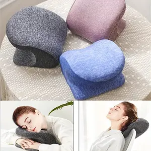 1pc Ergonomic Nap Pillow - Spiral Shell Design, Removable Washable Cover, Slow-Rebound Support, Ideal for Office or Travel, Available in Gray/Purple/Blue, Travel Pillow